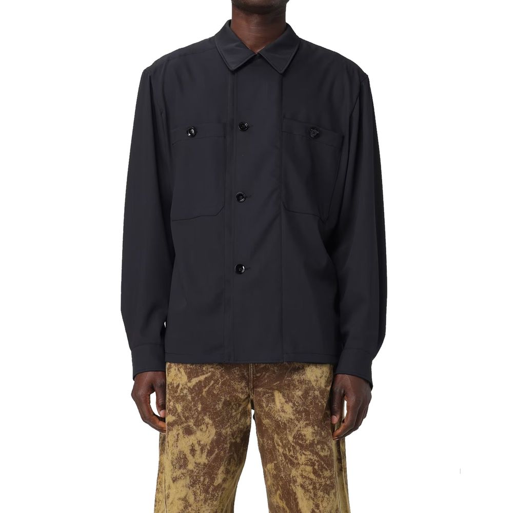 Lemaire Black Virgin Wool Men's Coat