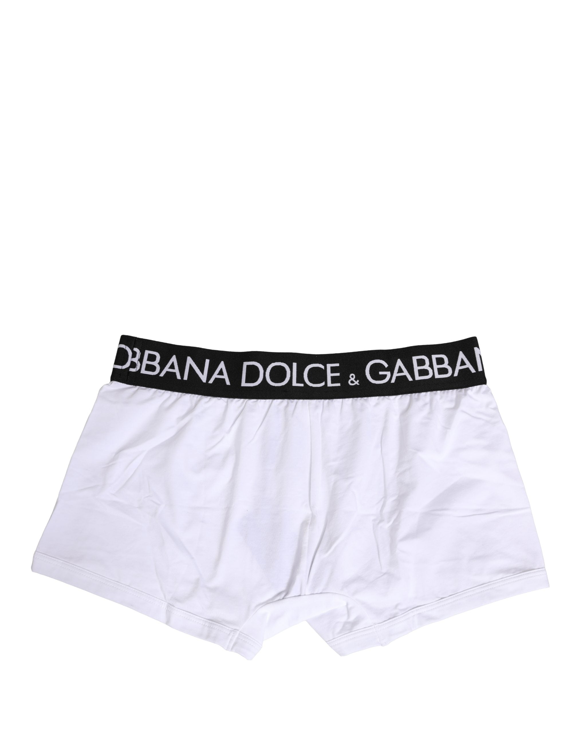 Dolce & Gabbana White Cotton Logo Waistband Boxer Shorts Women's Underwear