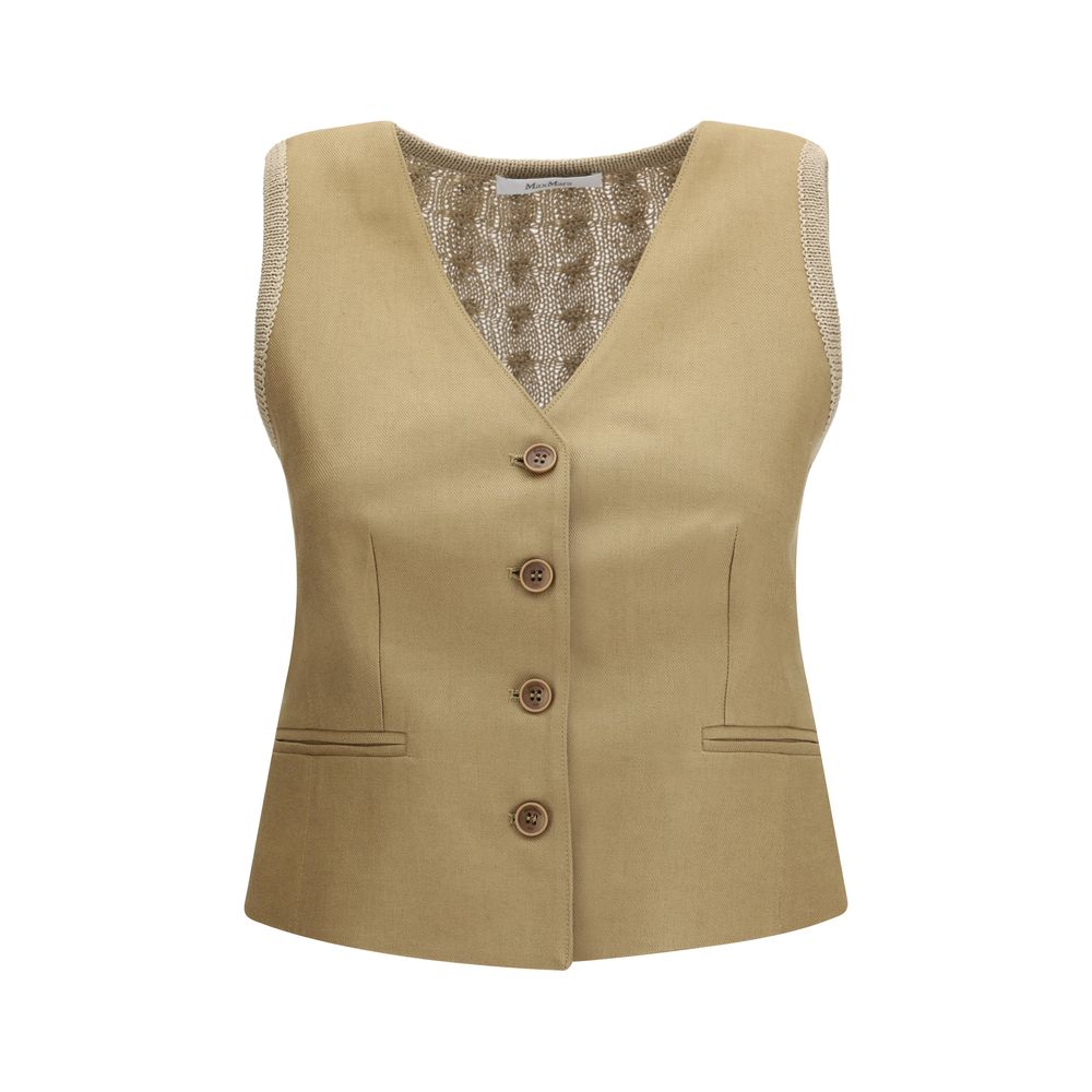 Max Mara Beige Linen Women's Waistcoat