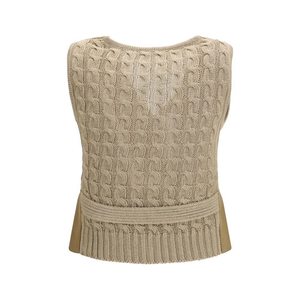 Max Mara Beige Linen Women's Waistcoat