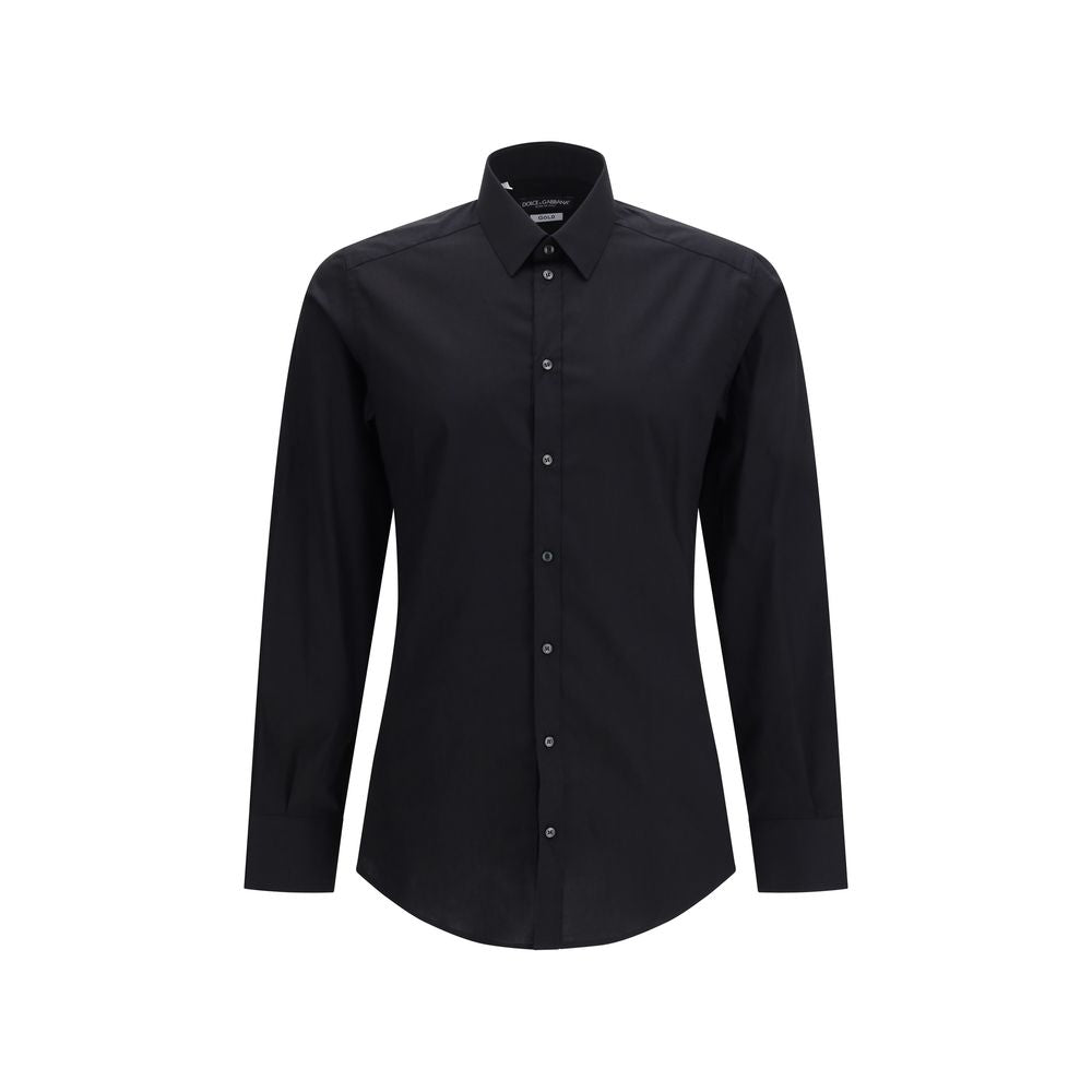 Dolce & Gabbana Black Cotton Dress Men's Shirt