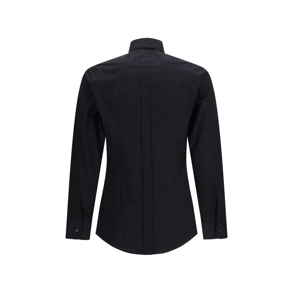 Dolce & Gabbana Black Cotton Dress Men's Shirt