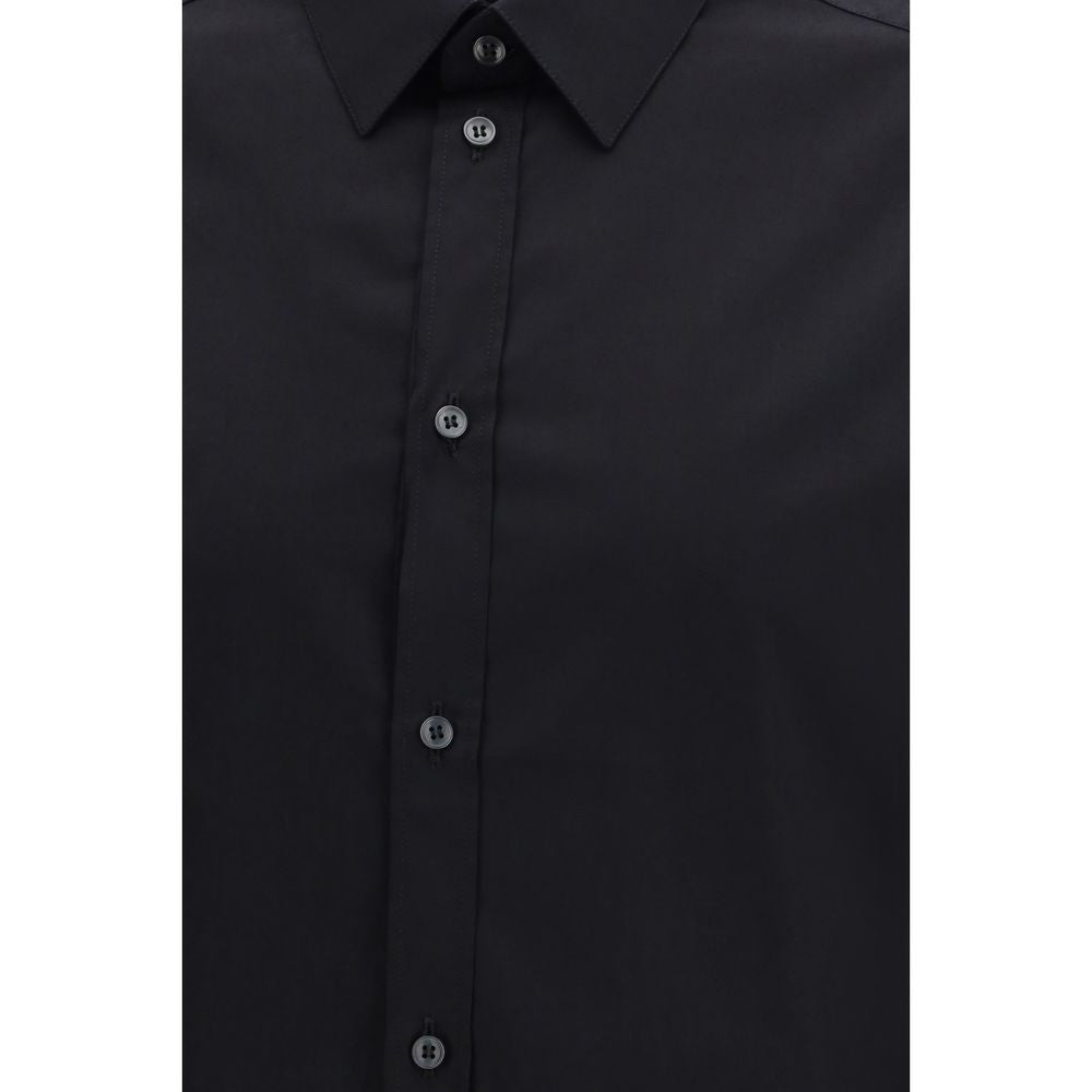 Dolce & Gabbana Black Cotton Dress Men's Shirt
