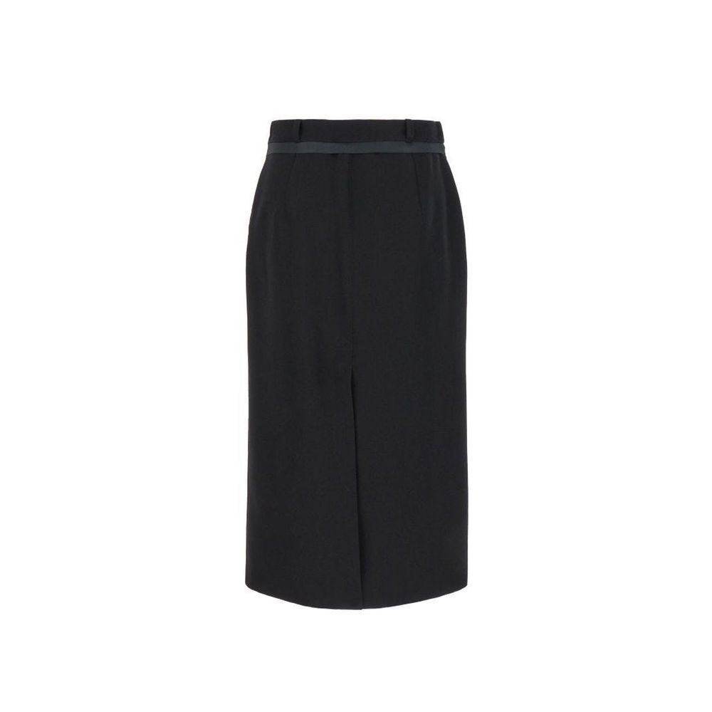 Fendi Black Virgin Wool Long Women's Skirt