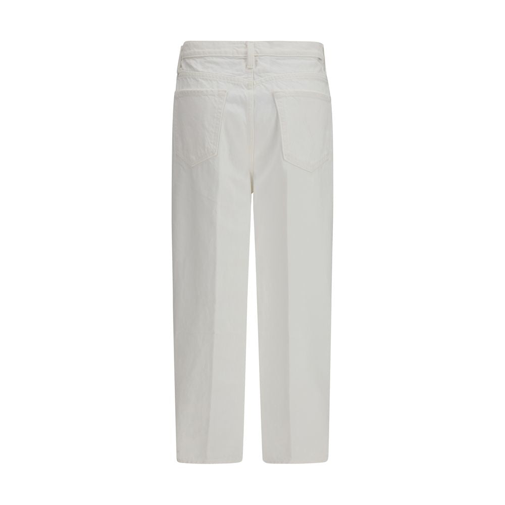 Mother Denim White Cotton Bootcut Women's Jeans