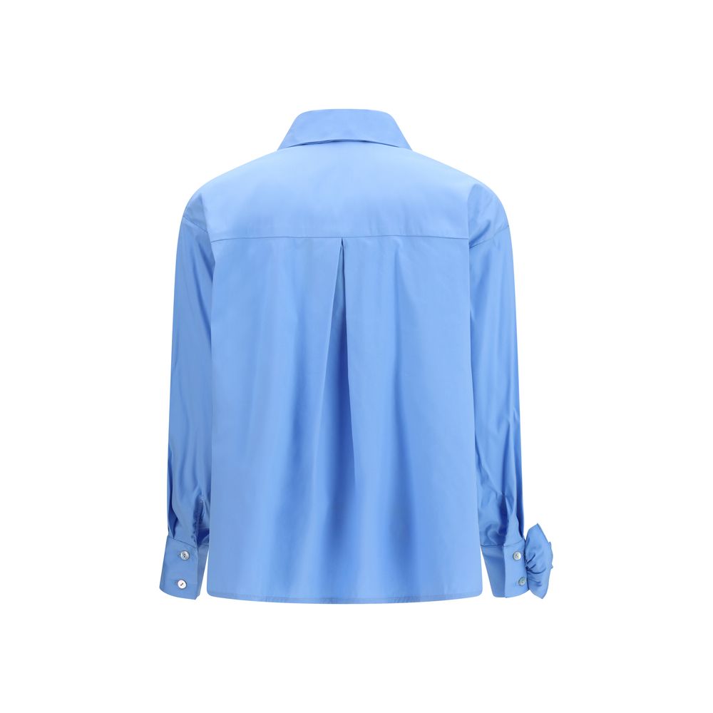 Ella Blue Cotton Pattern Women's Shirt