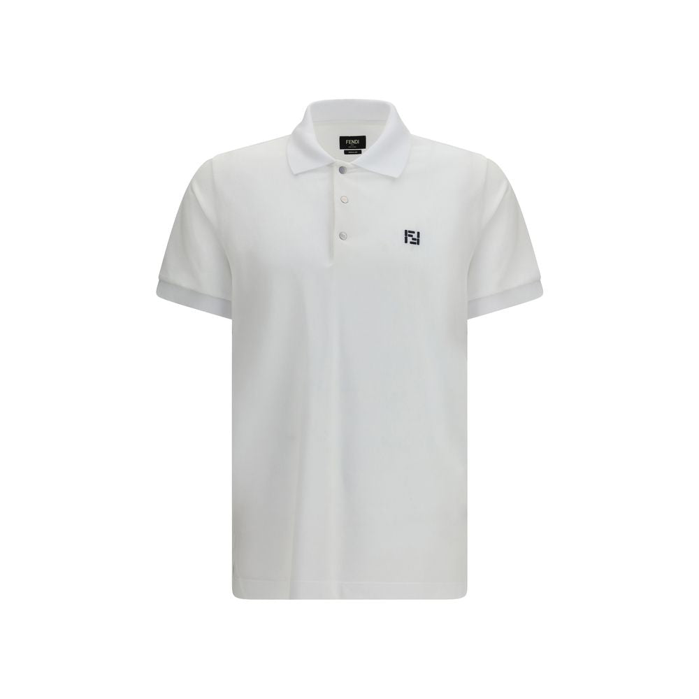 Fendi White Cotton Polo Men's Shirt