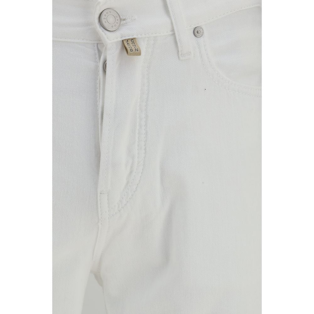Jacob Cohen White Cotton Straight-Leg Men's Jeans