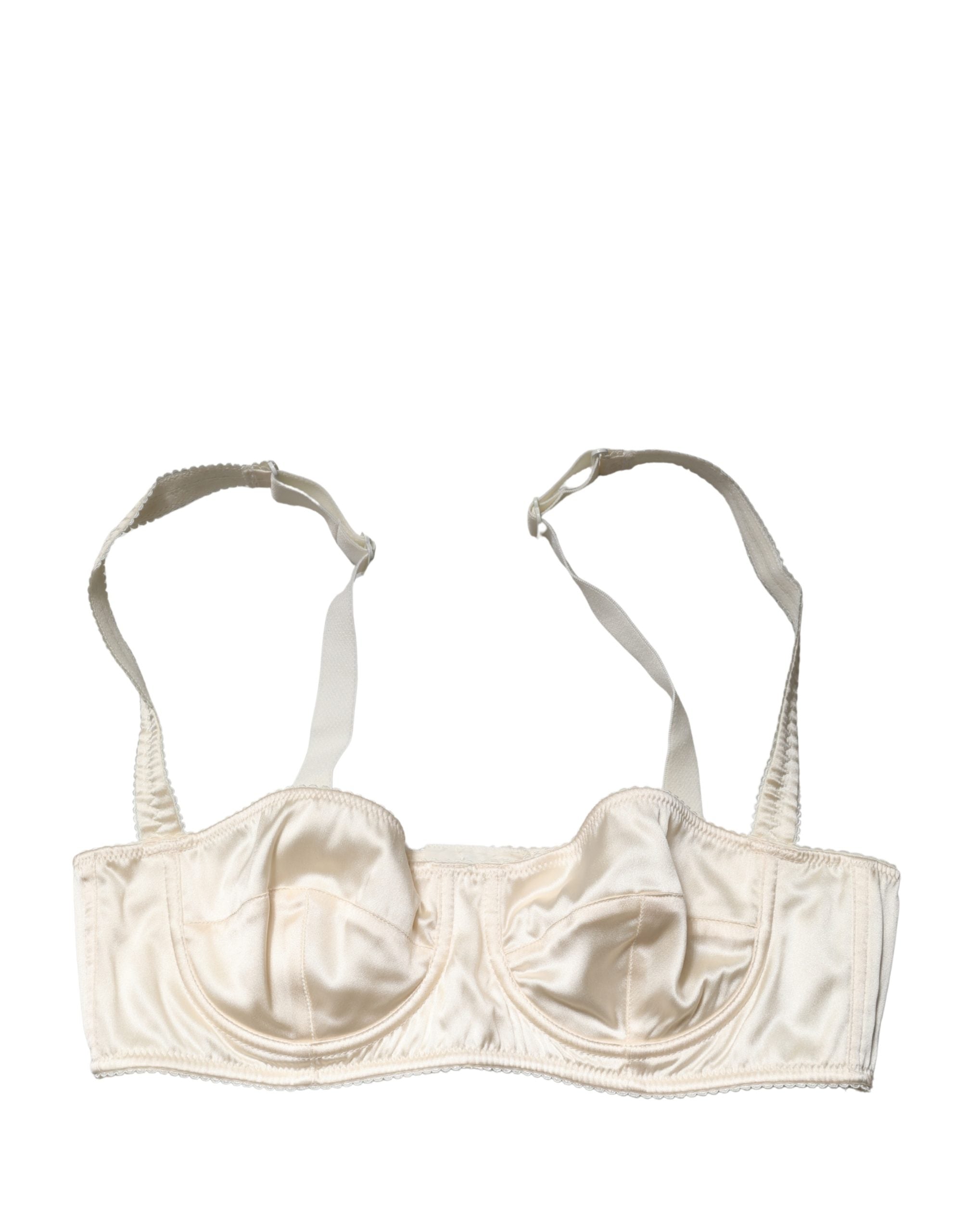 Dolce & Gabbana Off White Semi-Pad Underwire Balconette Bra Women's Underwear