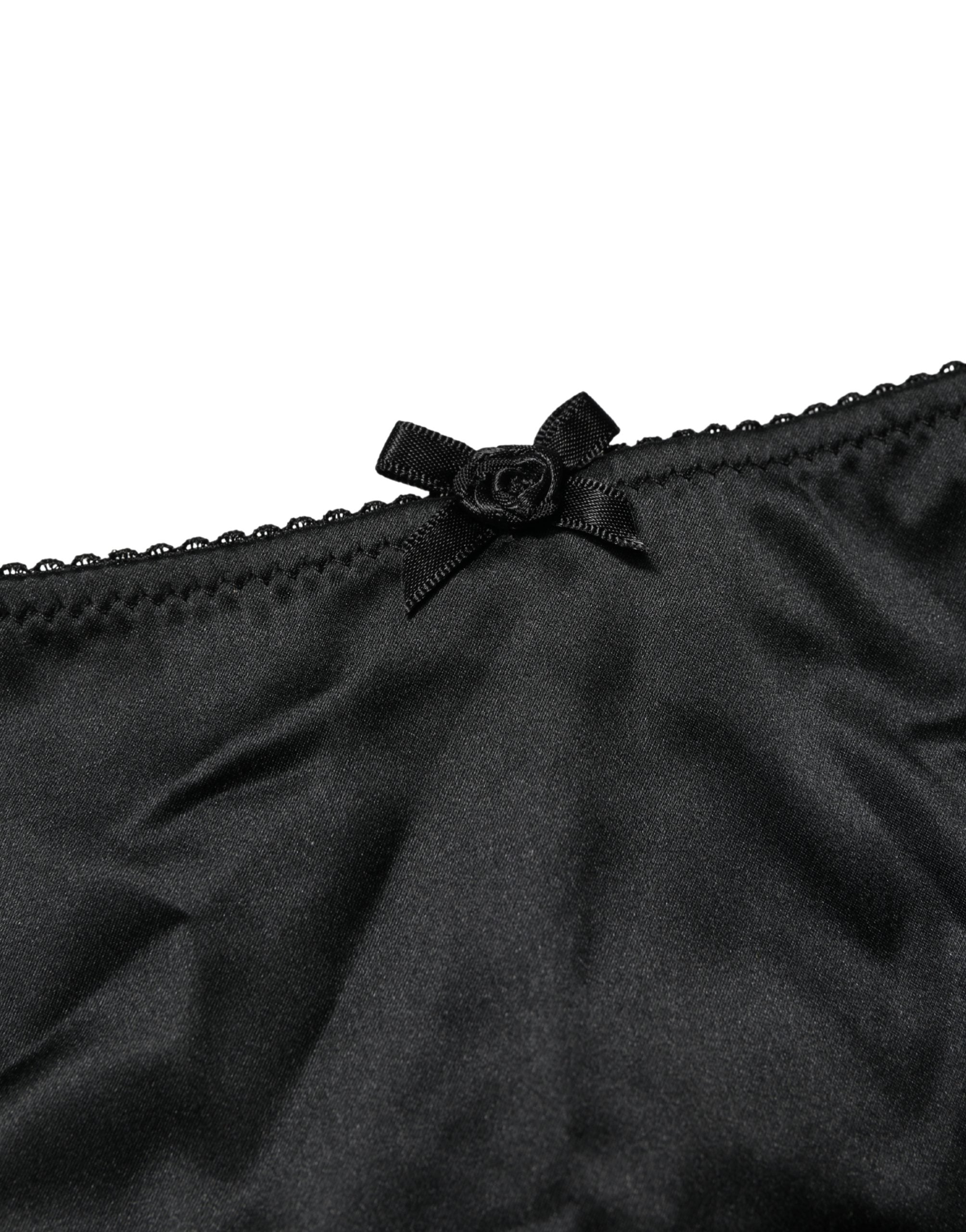 Dolce & Gabbana Black Silk Stretch Mid Waist Brief Panty Women's Underwear