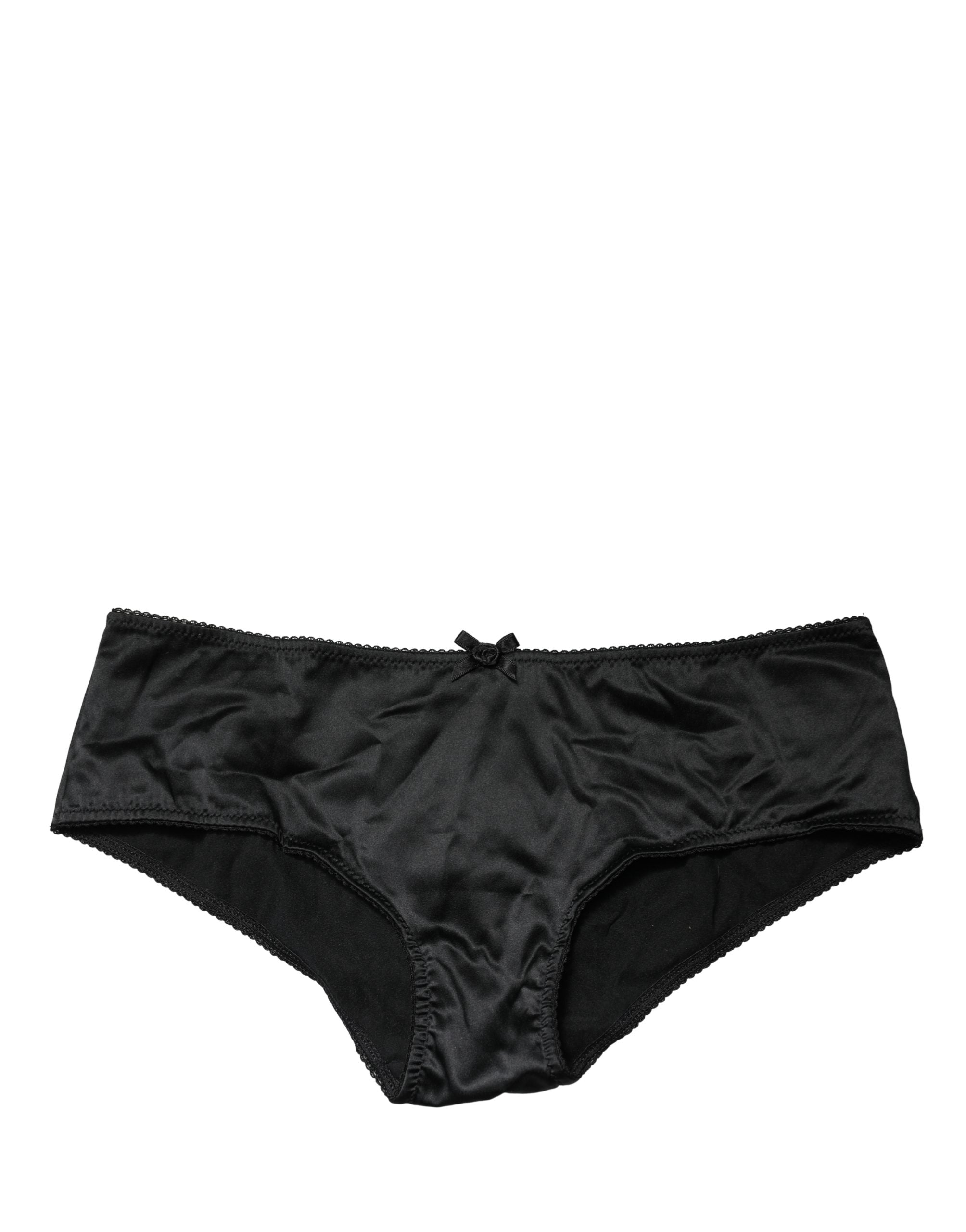 Dolce & Gabbana Black Silk Stretch Mid Waist Brief Panty Women's Underwear