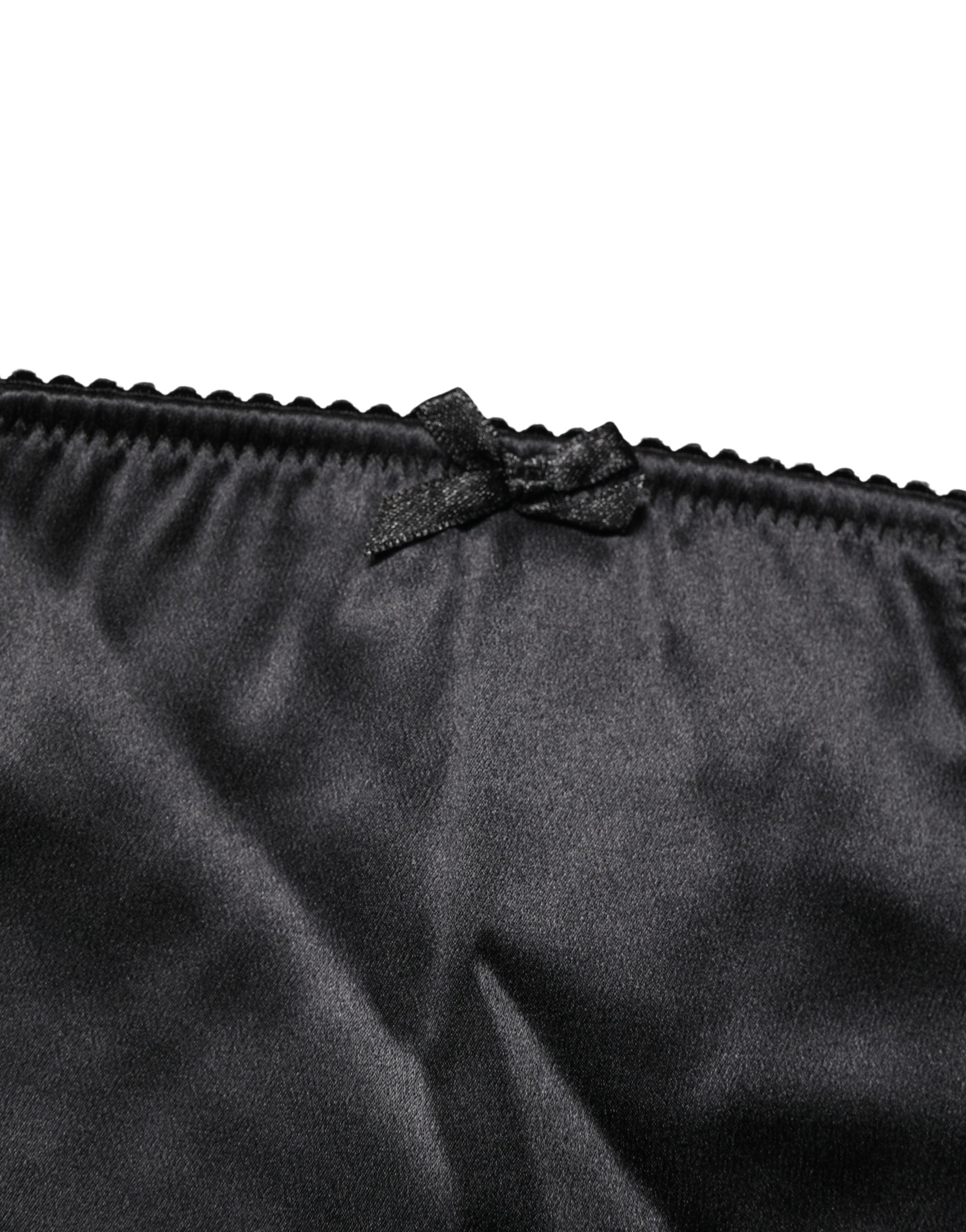 Dolce & Gabbana Black Silk Blend High Waist Girdle Panty Women's Underwear