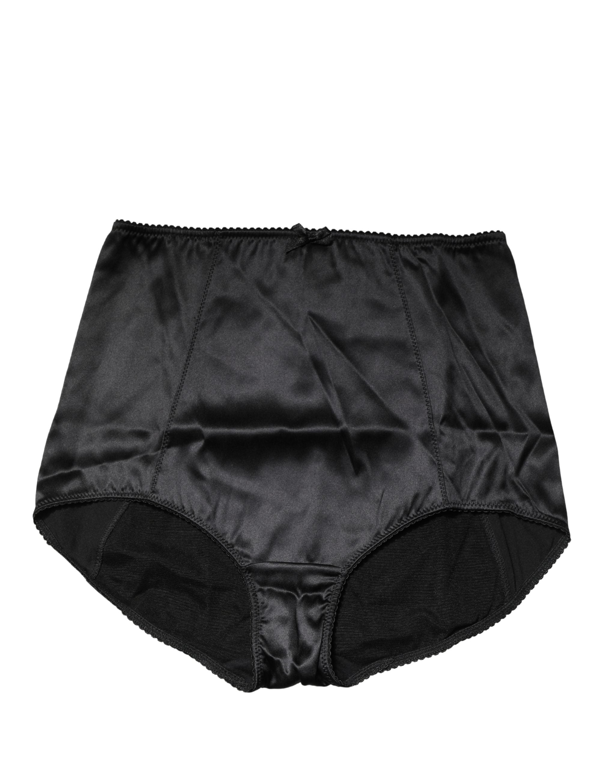 Dolce & Gabbana Black Silk Blend High Waist Girdle Panty Women's Underwear