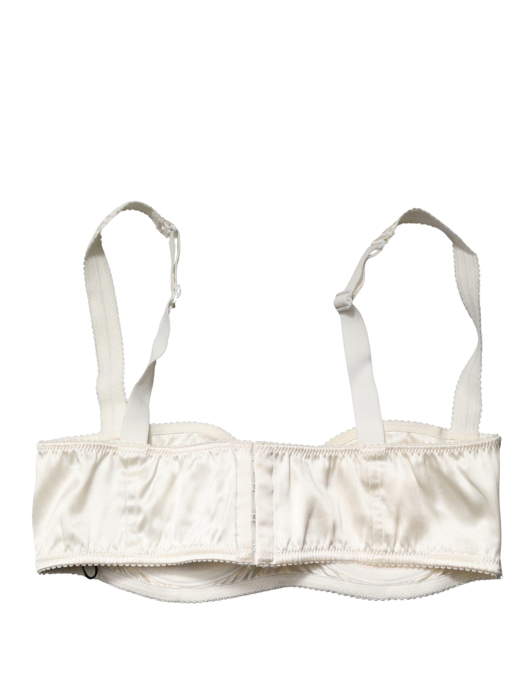 Dolce & Gabbana Off White Semi-Pad Underwire Balconette Bra Women's Underwear