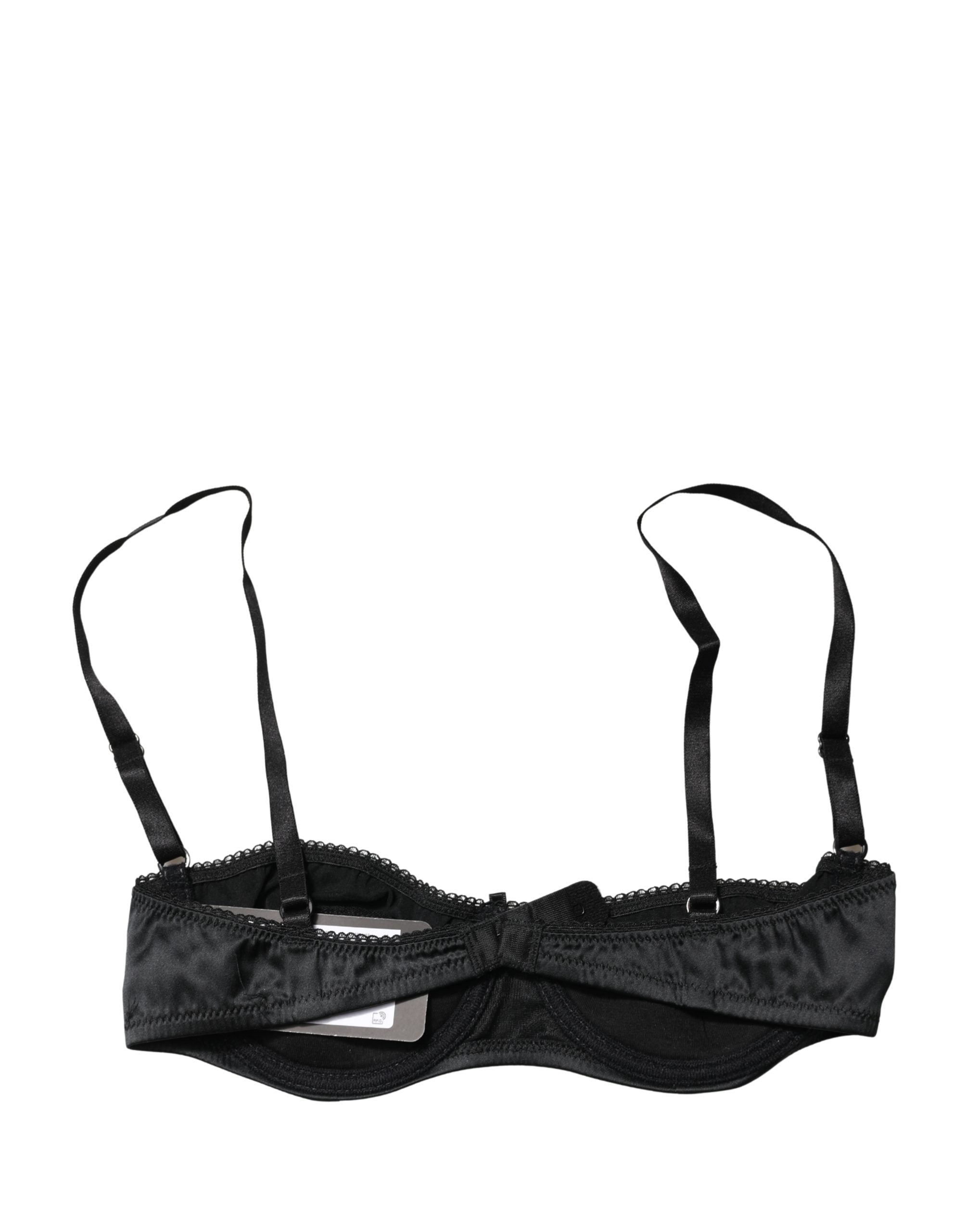Dolce & Gabbana Black Semi-Pad Underwire Balconette Bra Women's Underwear