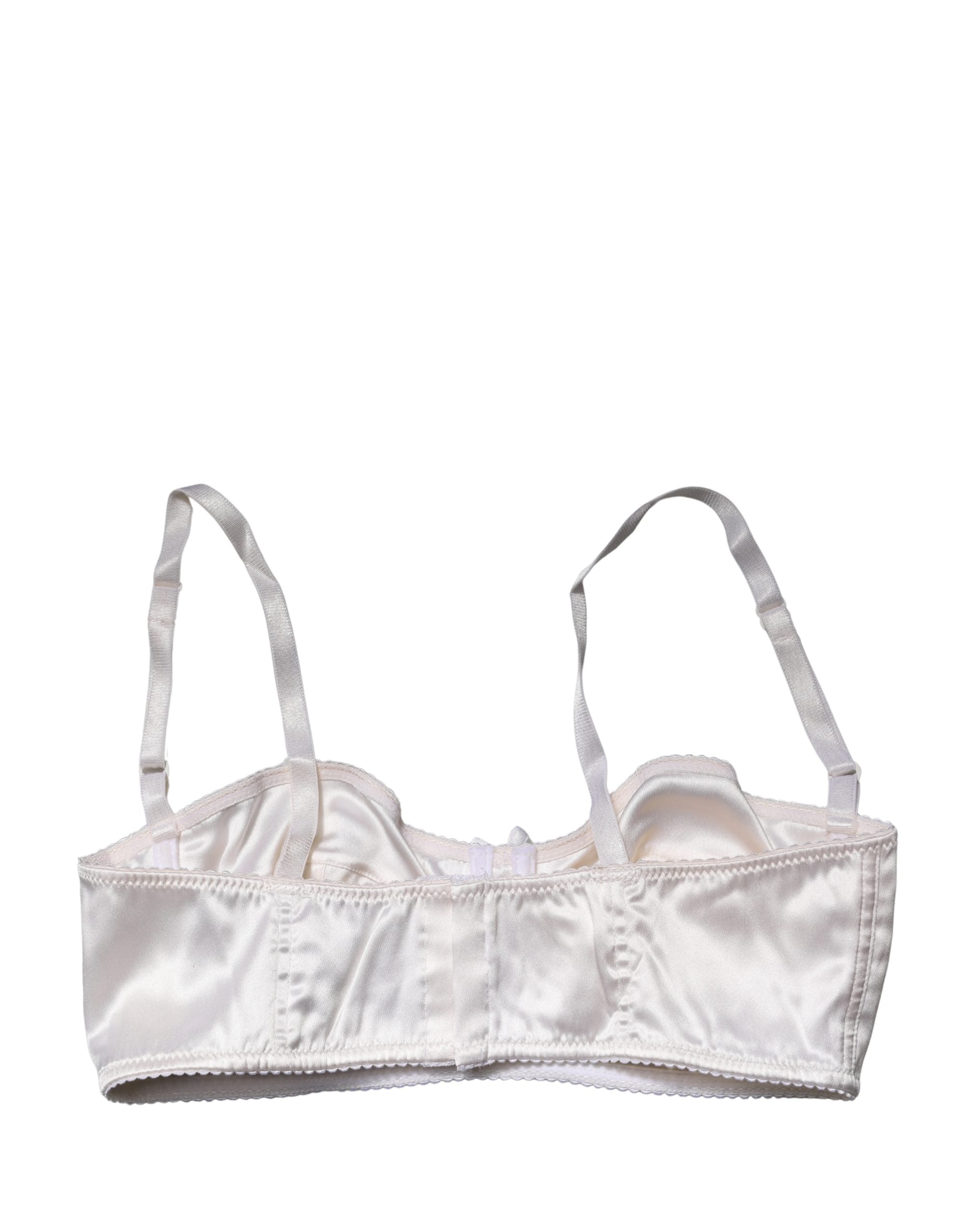 Dolce & Gabbana White Semi-Pad Underwire Balconette Bra Women's Underwear