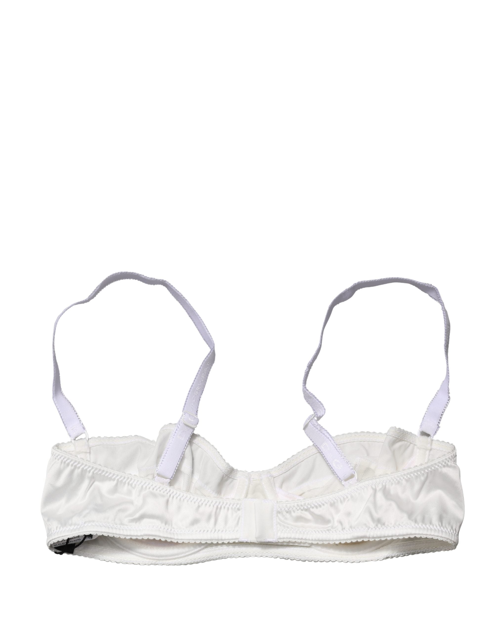 Dolce & Gabbana White Semi-Pad Underwire Balconette Bra Women's Underwear