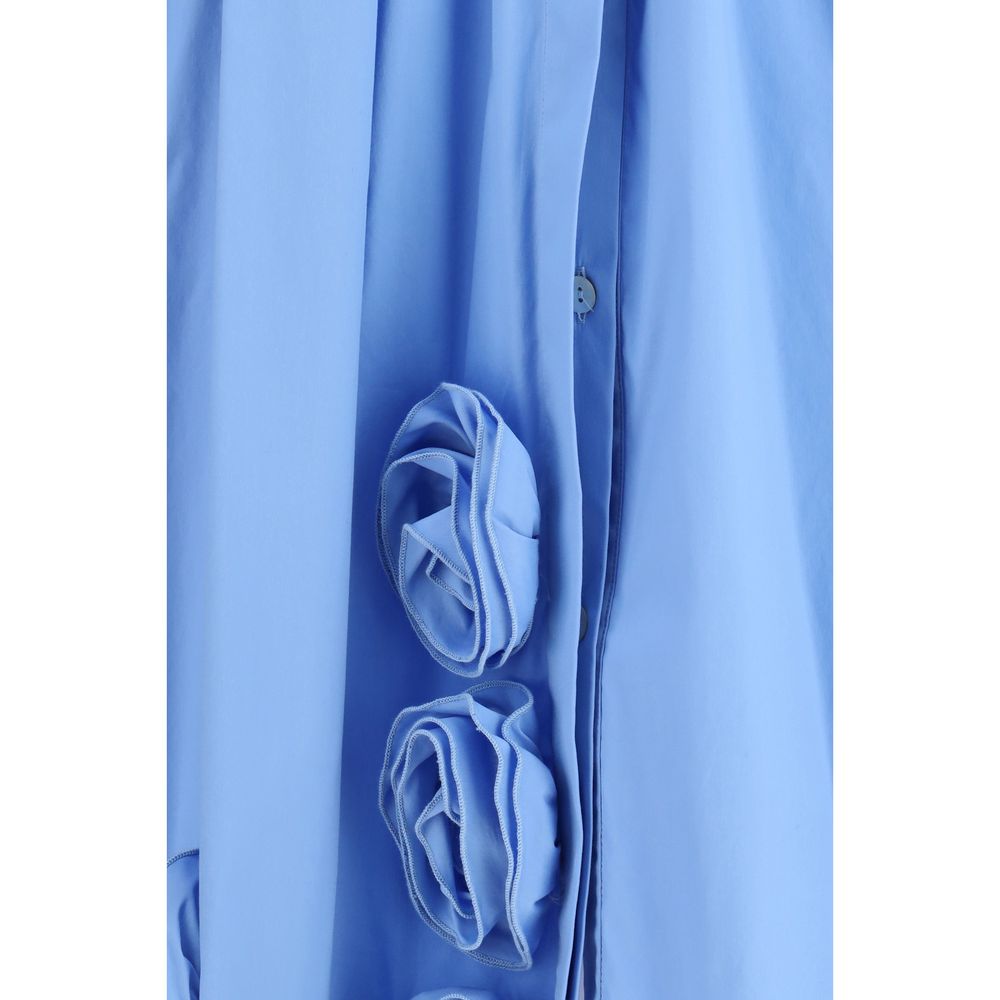 Ella Blue Cotton Casual Women's Dress
