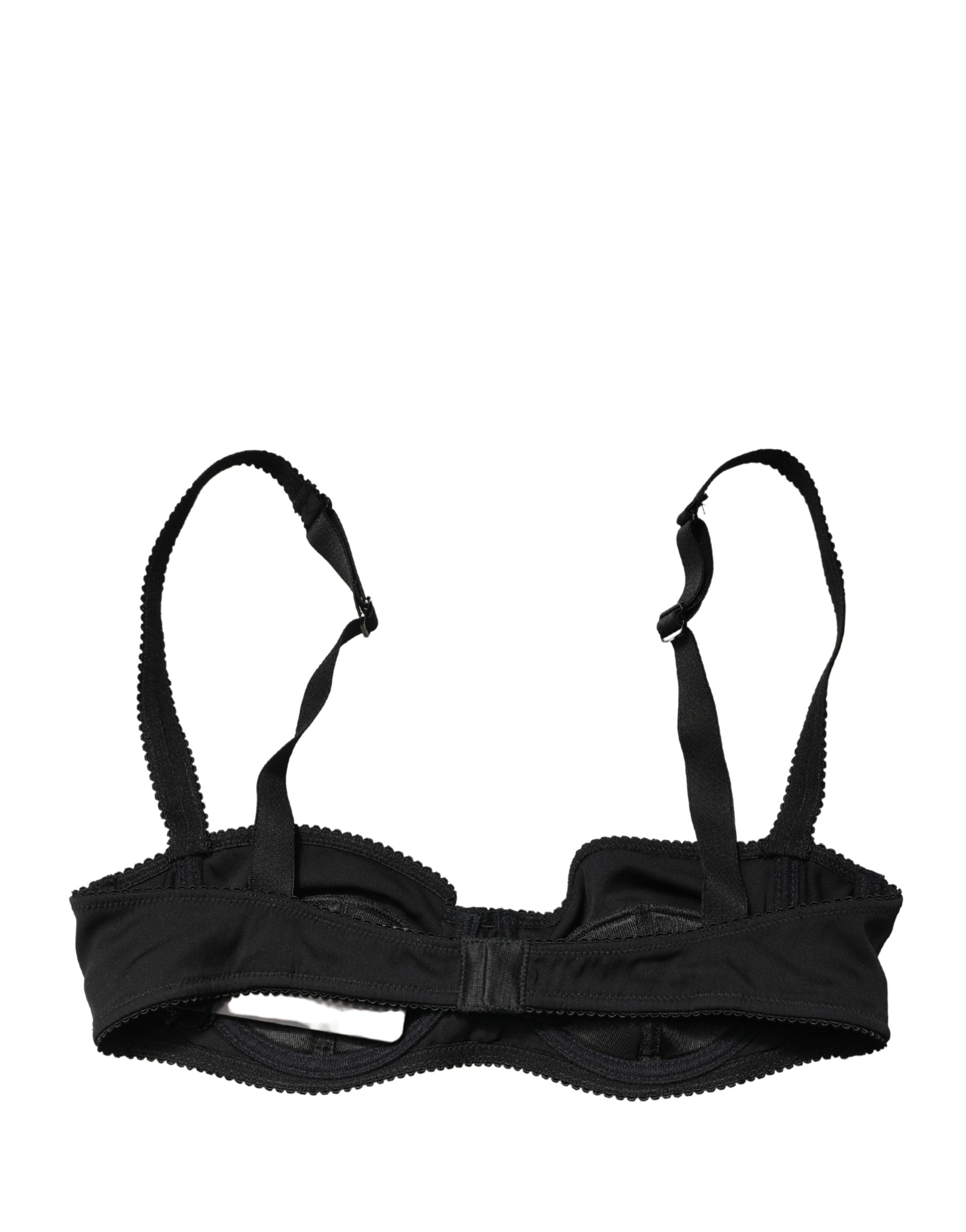 Dolce & Gabbana Black Semi-Pad Underwire Balconette Bra Women's Underwear