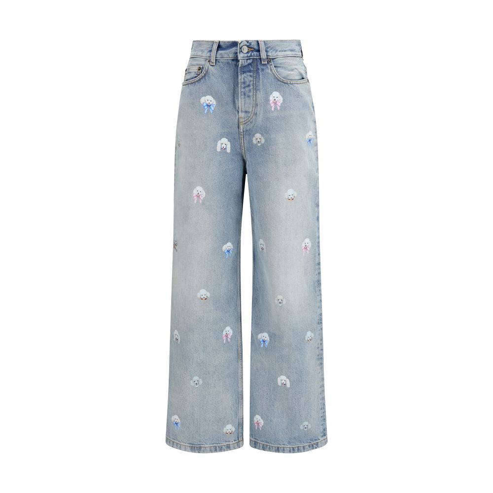 Fiorucci Blue Cotton Relaxed Fit Women's Jeans