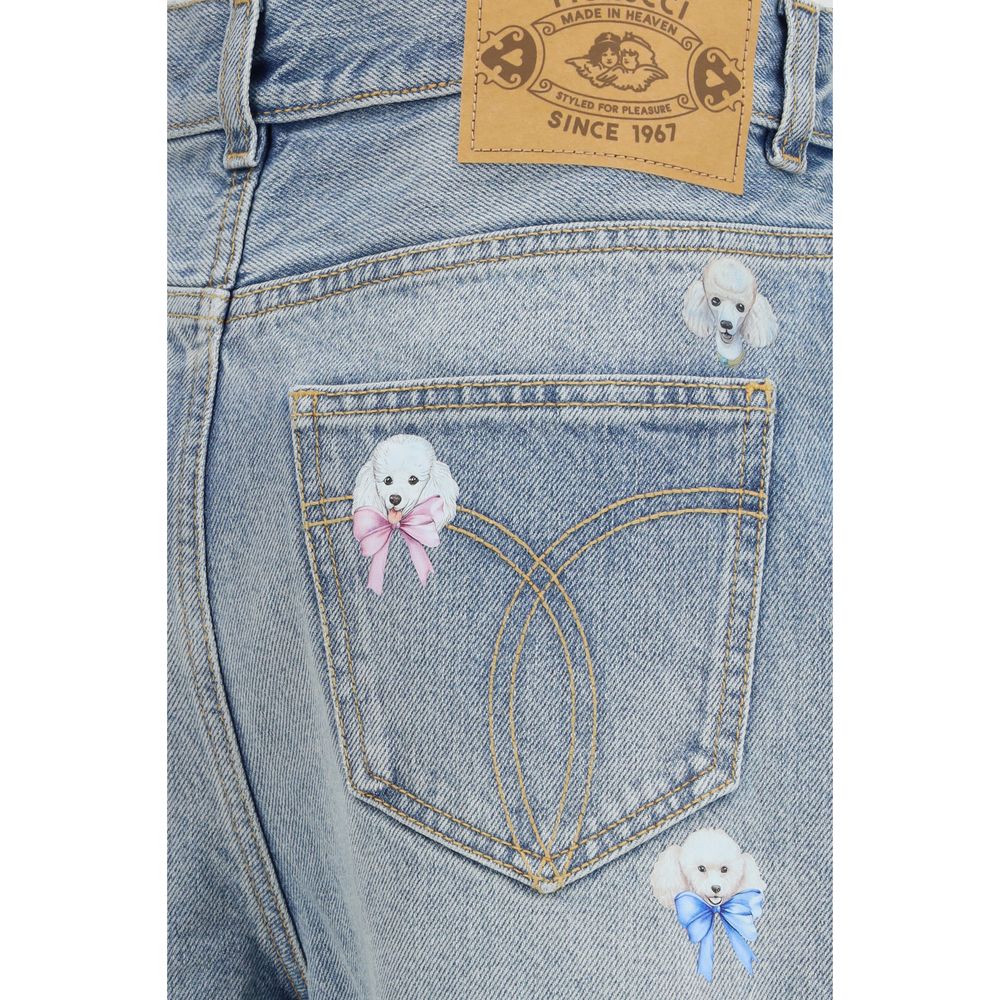 Fiorucci Blue Cotton Relaxed Fit Women's Jeans
