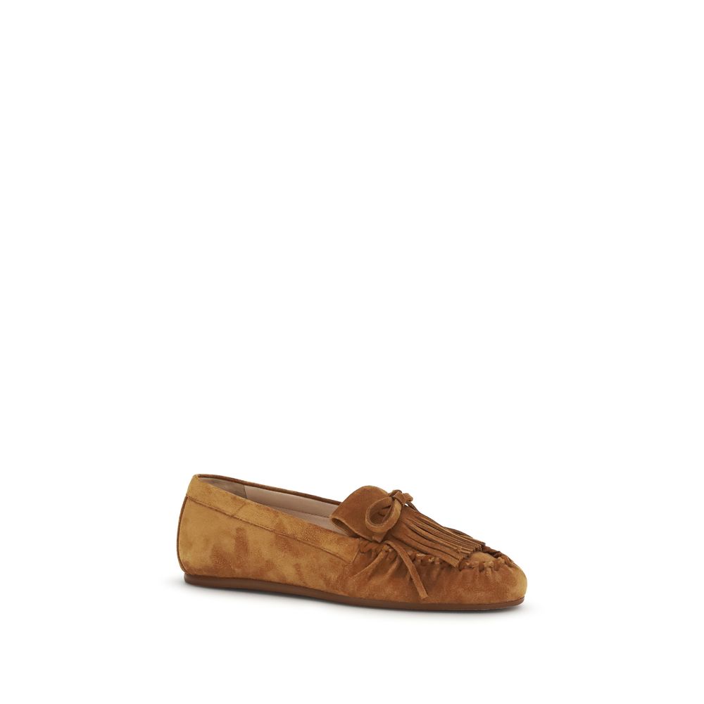 Stuart Weitzman Brown Calf Leather Bos Taurus Slip-On Women's Loafers