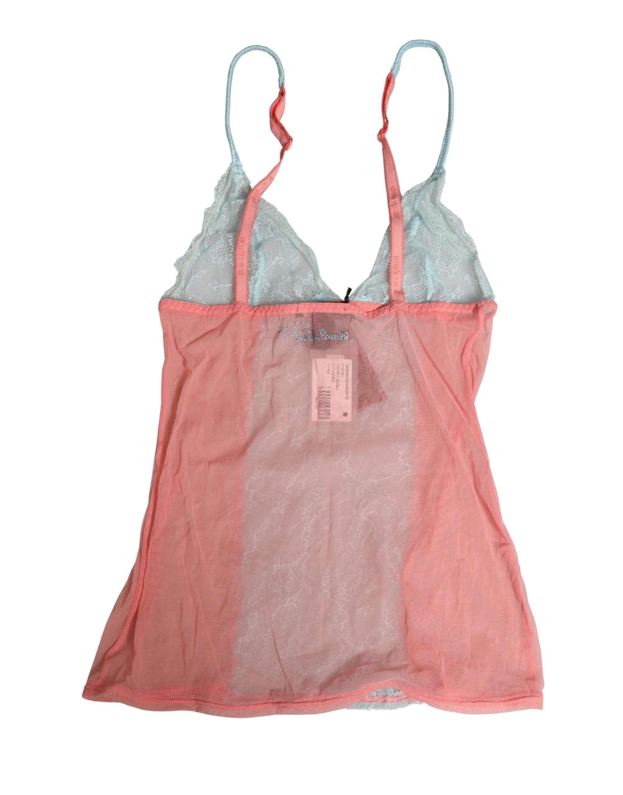 Roberto Cavalli Multicolor Sheer Lace Lingerie Chemise Top Women's Underwear