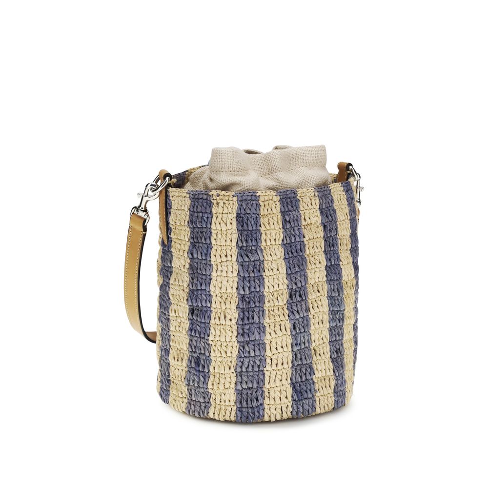 Valentino Garavani Blue Raffia Backet Women's Bag