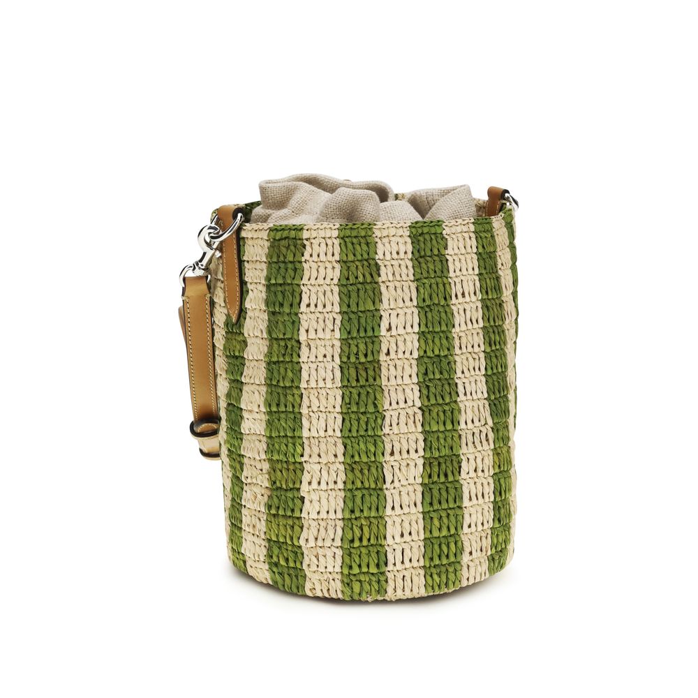 Valentino Garavani Bicolor Raffia Backet Women's Bag