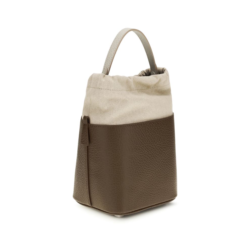 Maison Margiela Brown Calf Leather Bos Taurus Backet Women's Bag