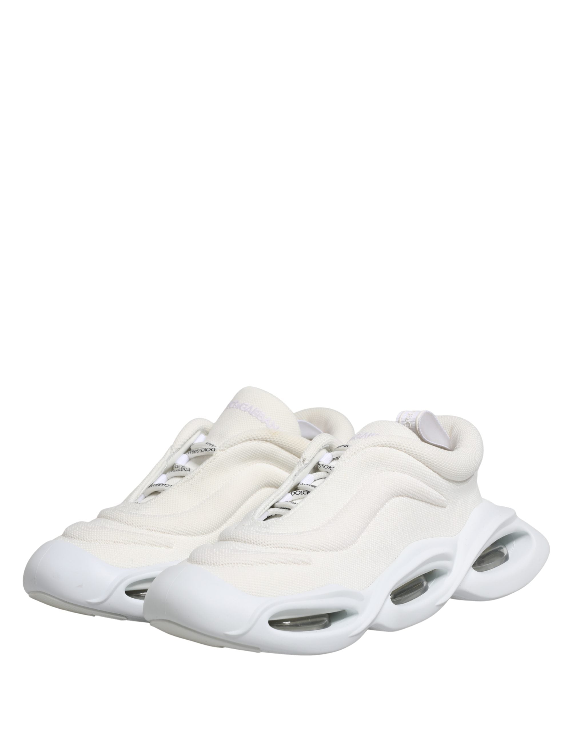 Dolce & Gabbana White Slip On Wave Low Top Sneakers Women's Shoes