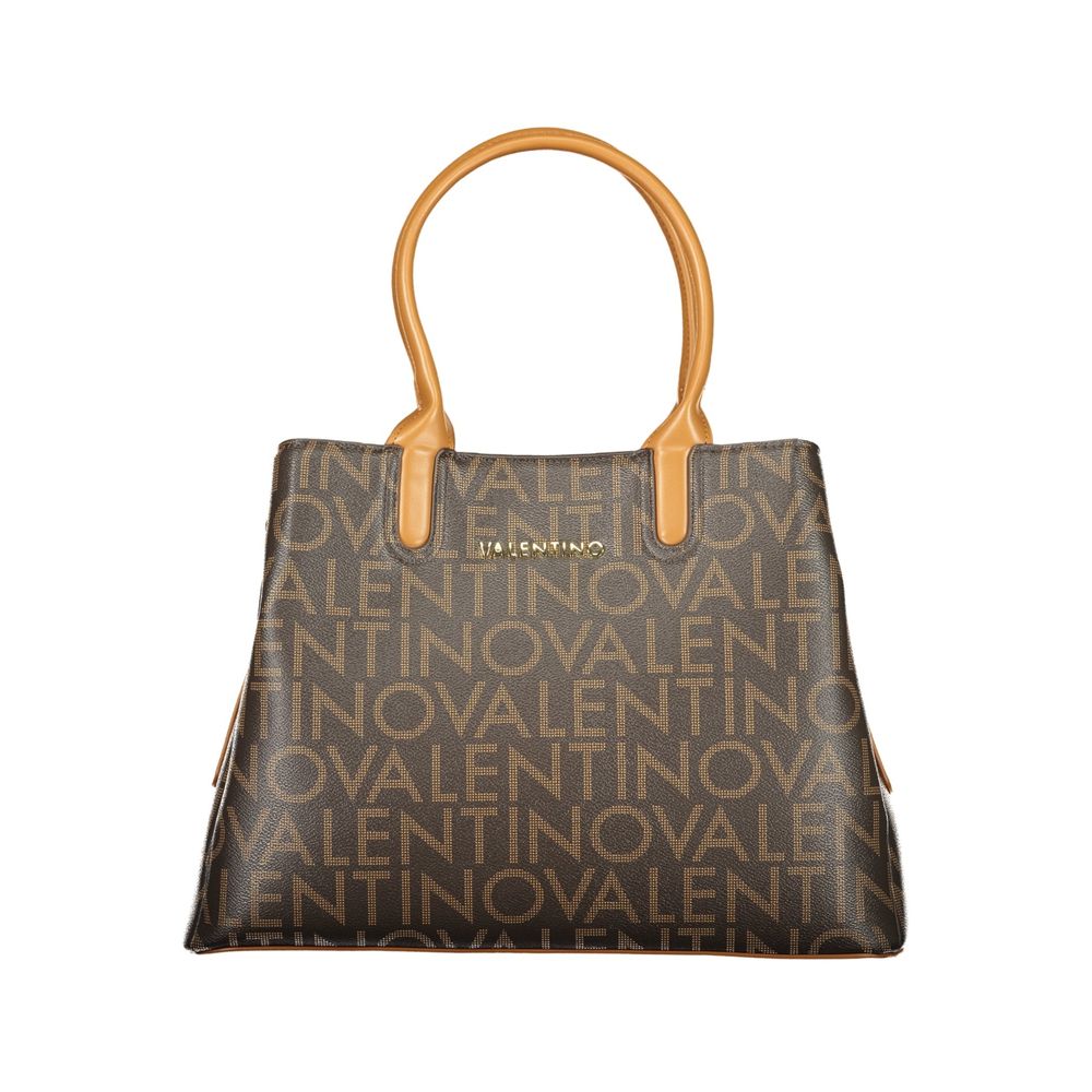 Mario Valentino Brown Polyurethane Women's Bag With Women's Handles