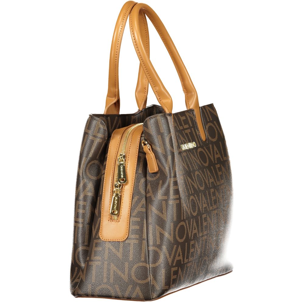 Mario Valentino Brown Polyurethane Women's Bag With Women's Handles