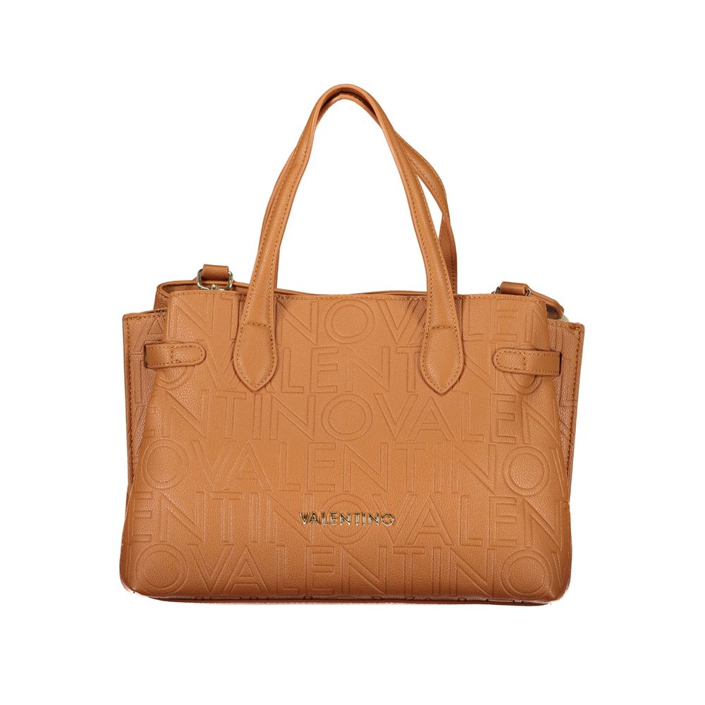 Mario Valentino Brown Polyurethane Women's Bag with Adjustable Shoulder Women's Strap