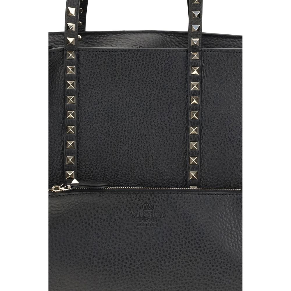Valentino Garavani Black Calf Leather Bos Taurus Shoulder Women's Bag