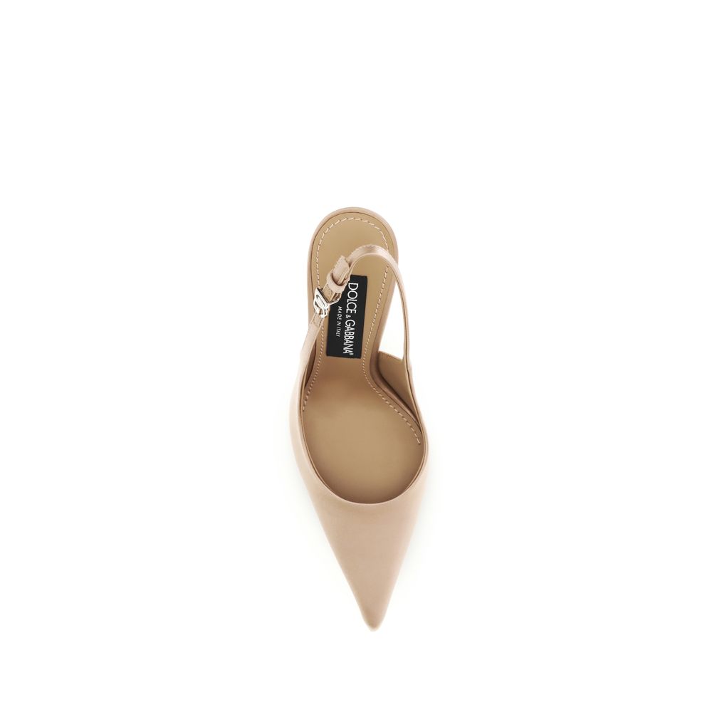 Dolce & Gabbana Beige Silk High Heel Women's Pumps