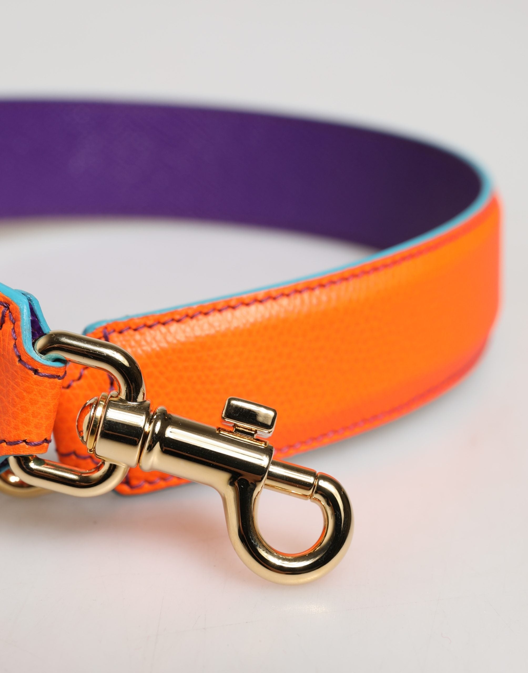 Dolce & Gabbana Orange Purple Calf Leather Bag Accessory  Shoulder Women's Strap