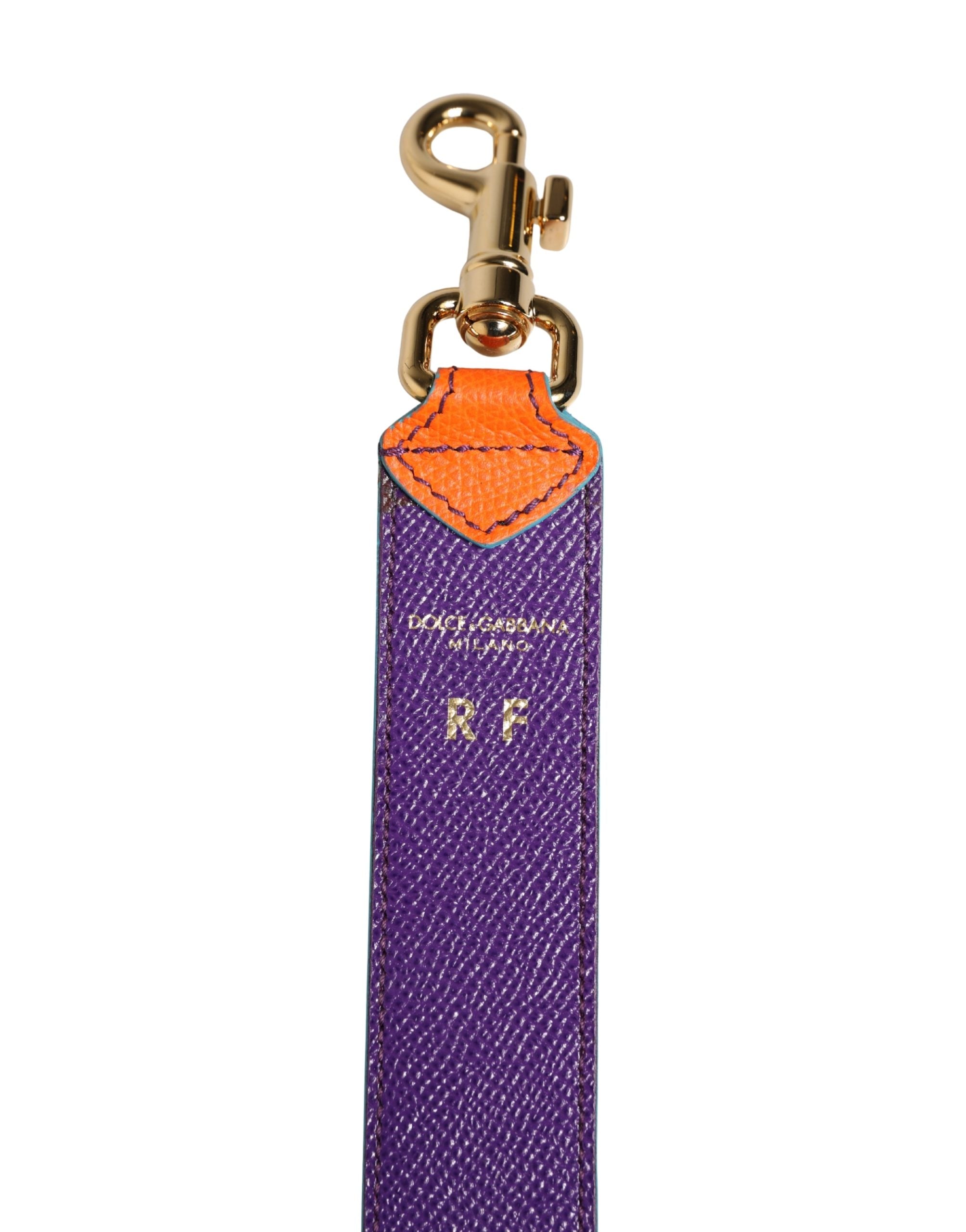 Dolce & Gabbana Orange Purple Calf Leather Bag Accessory  Shoulder Women's Strap