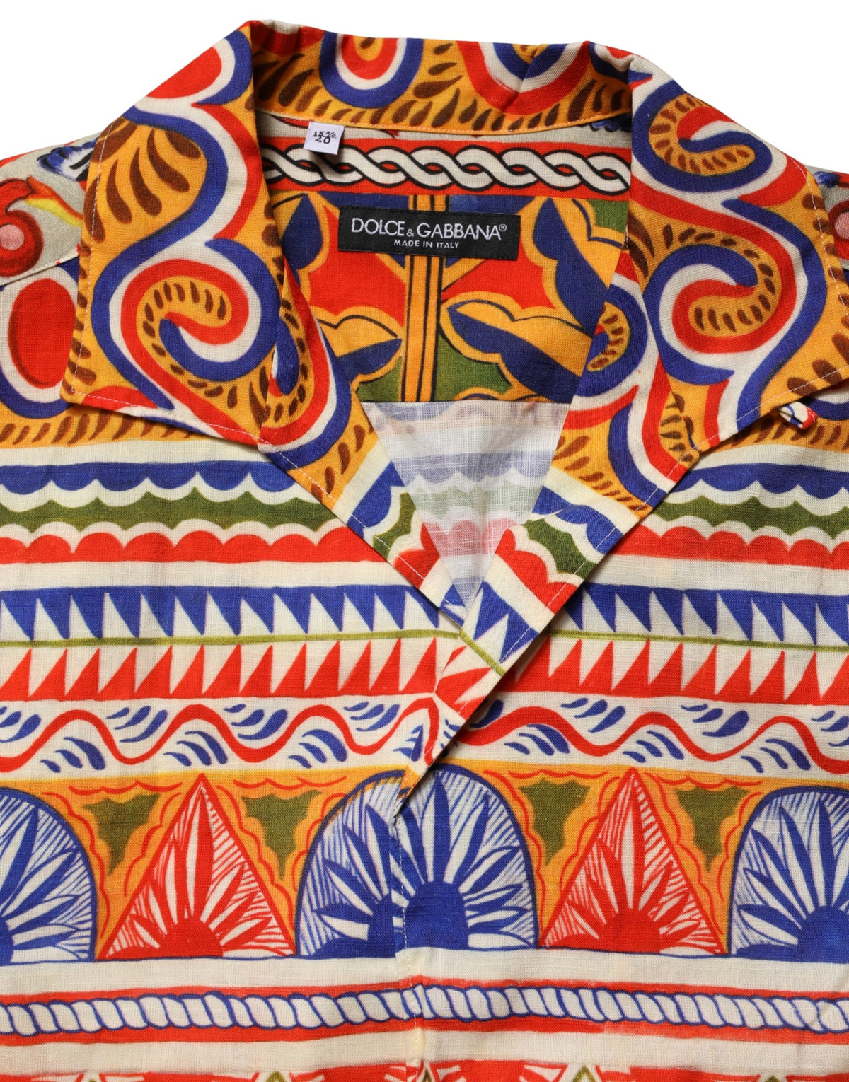 Dolce & Gabbana Multicolor Sicilian Carretto Twill Cotton Men Men's Shirt