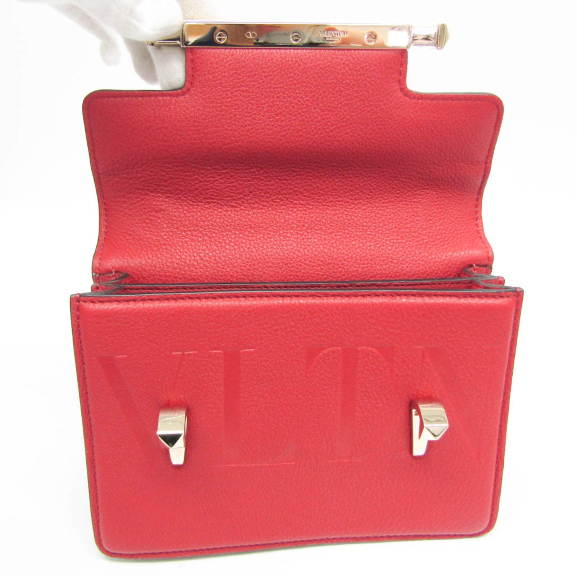 Valentino Garavani Uptown Red Leather Shoulder Bag (Pre-Owned)