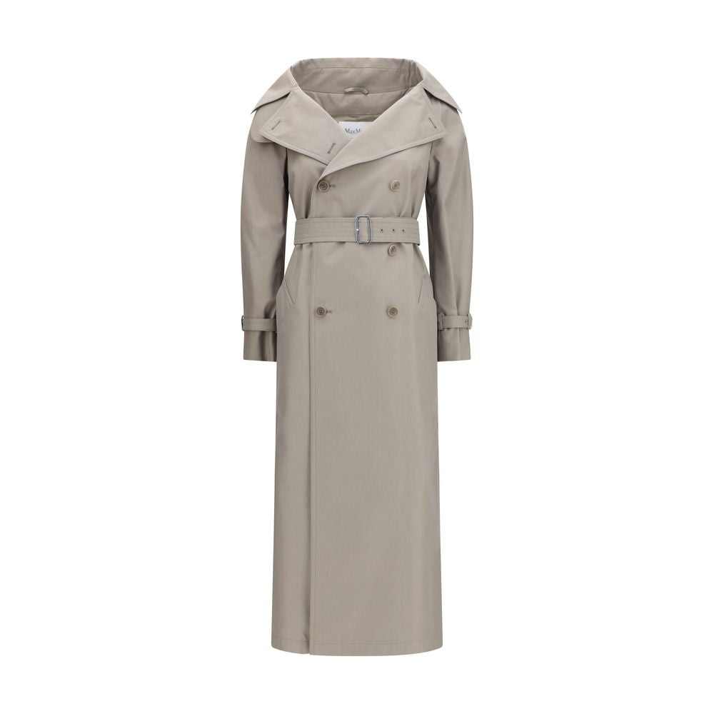 Max Mara Gray Cotton Trench Women's Coat