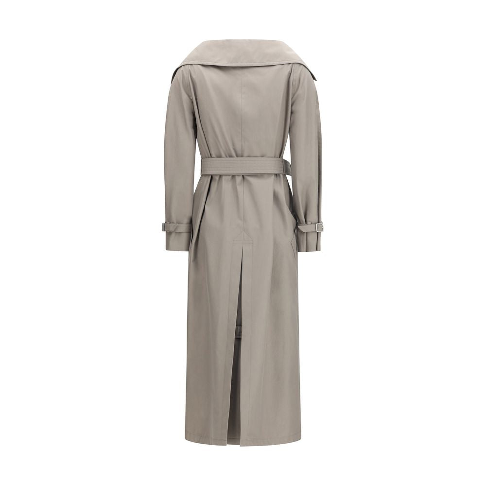 Max Mara Gray Cotton Trench Women's Coat
