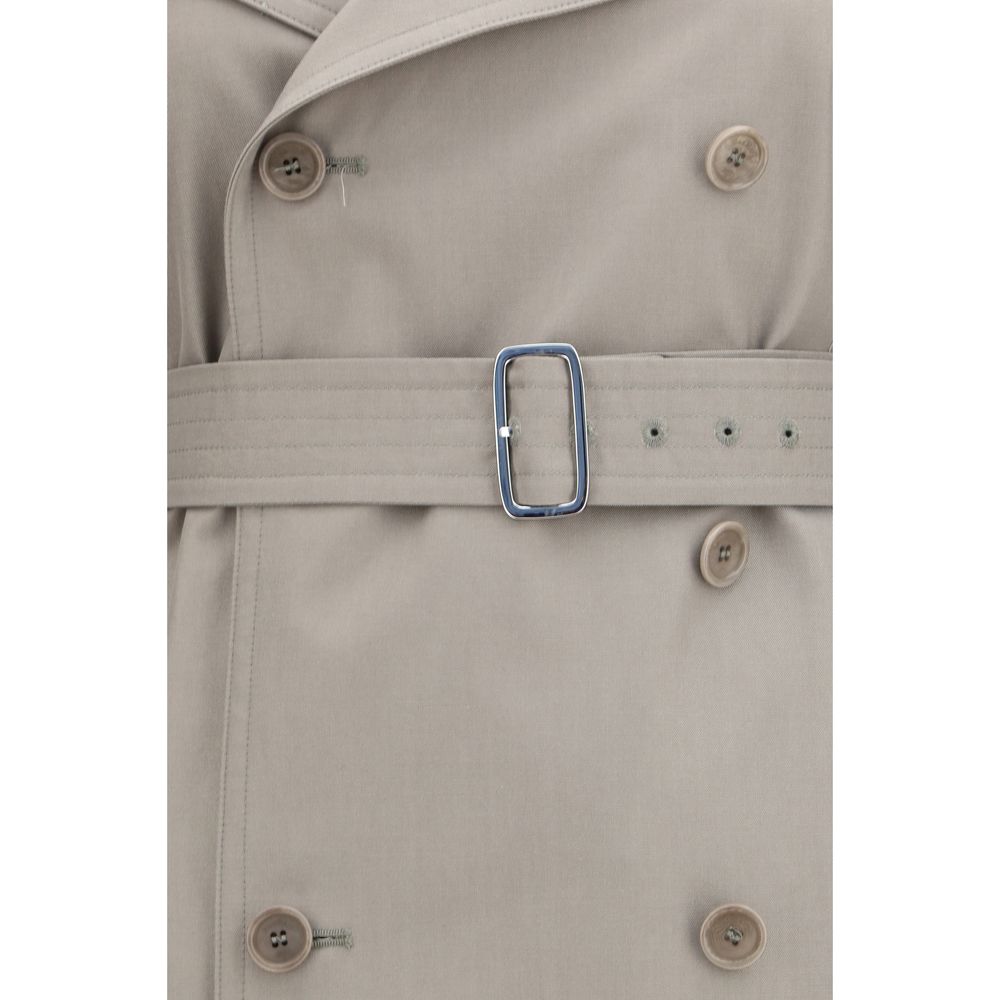 Max Mara Gray Cotton Trench Women's Coat