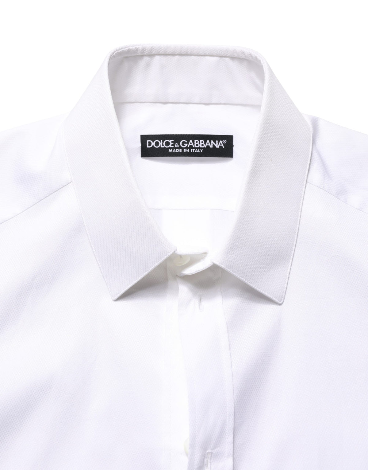 Dolce & Gabbana White Cotton Short Sleeves Button Down Men's Shirt (Pre-Owned)
