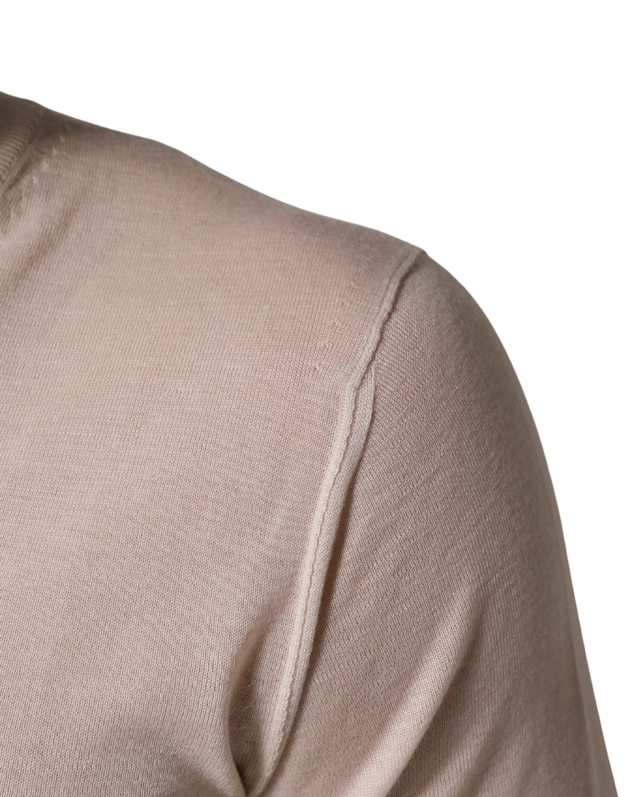 Dolce & Gabbana Beige Cashmere V-neck Men Pullover Men's Sweater