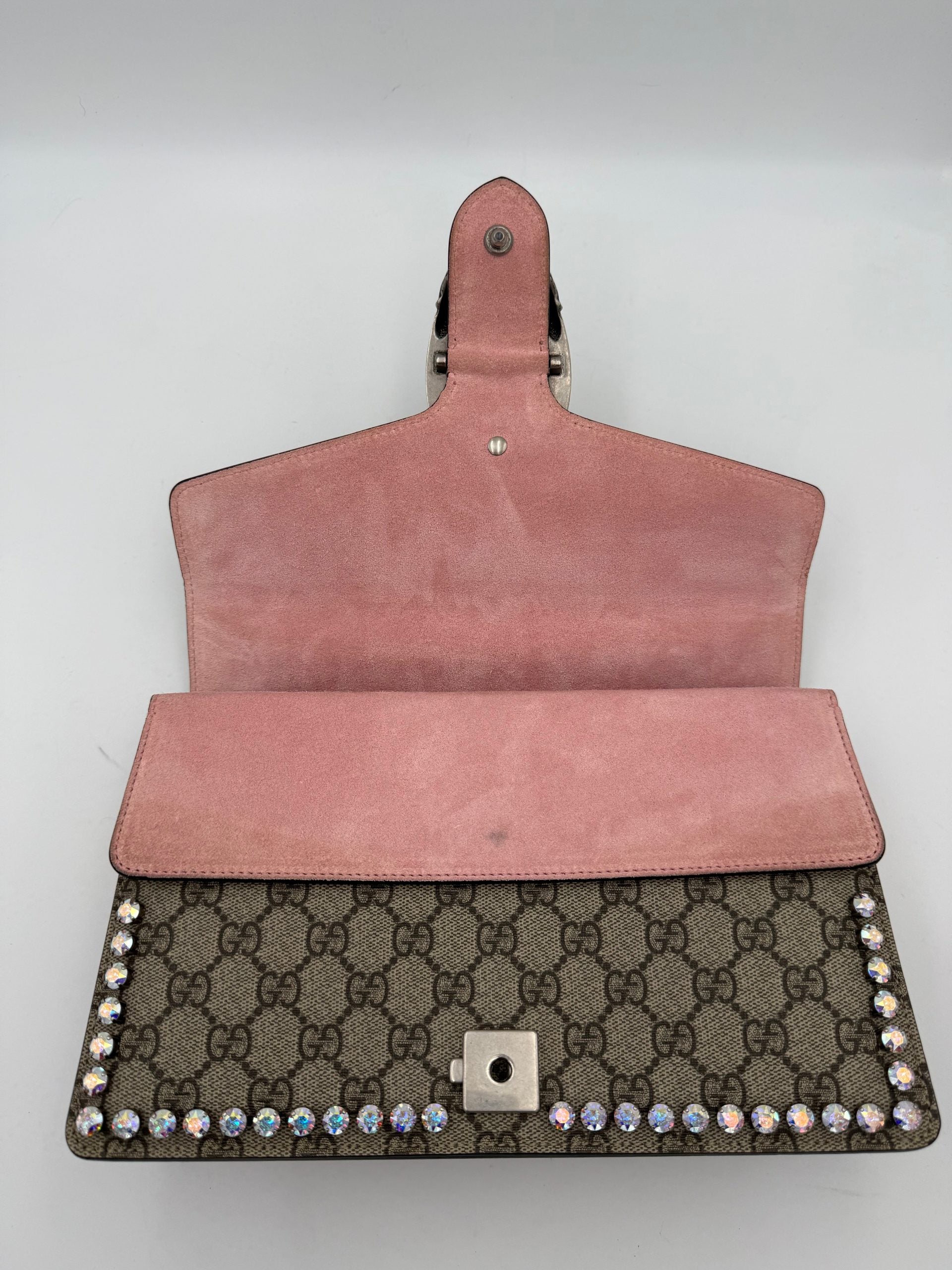 Gucci GUCCI DIONYSUS GG Supreme with Diamantes Women's Handbag (Pre-Owned)