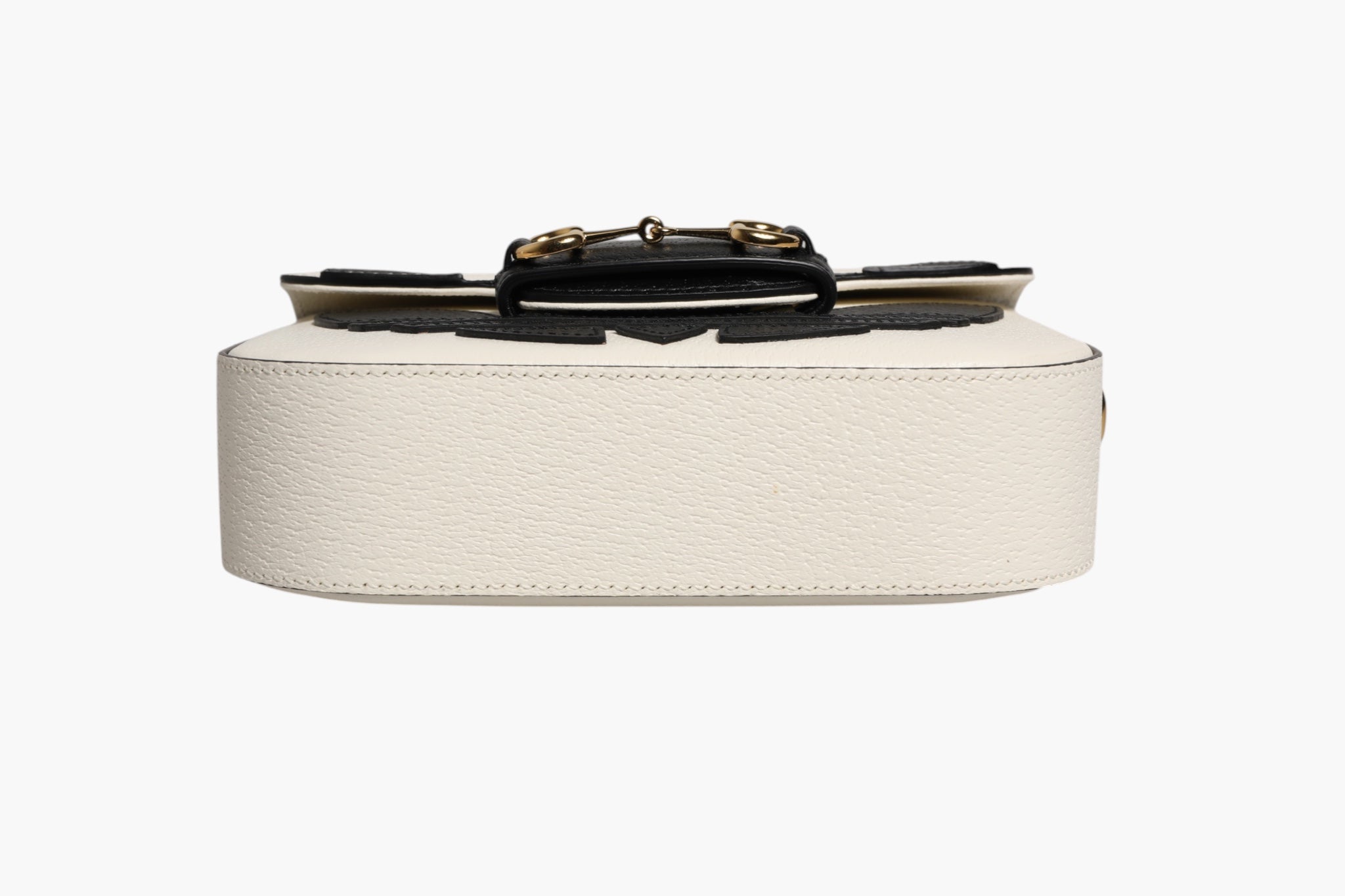 Gucci Gucci x Adidas Horsebit 1955 White Black Calfskin Leather Shoulder Women's Bag (Pre-Owned)