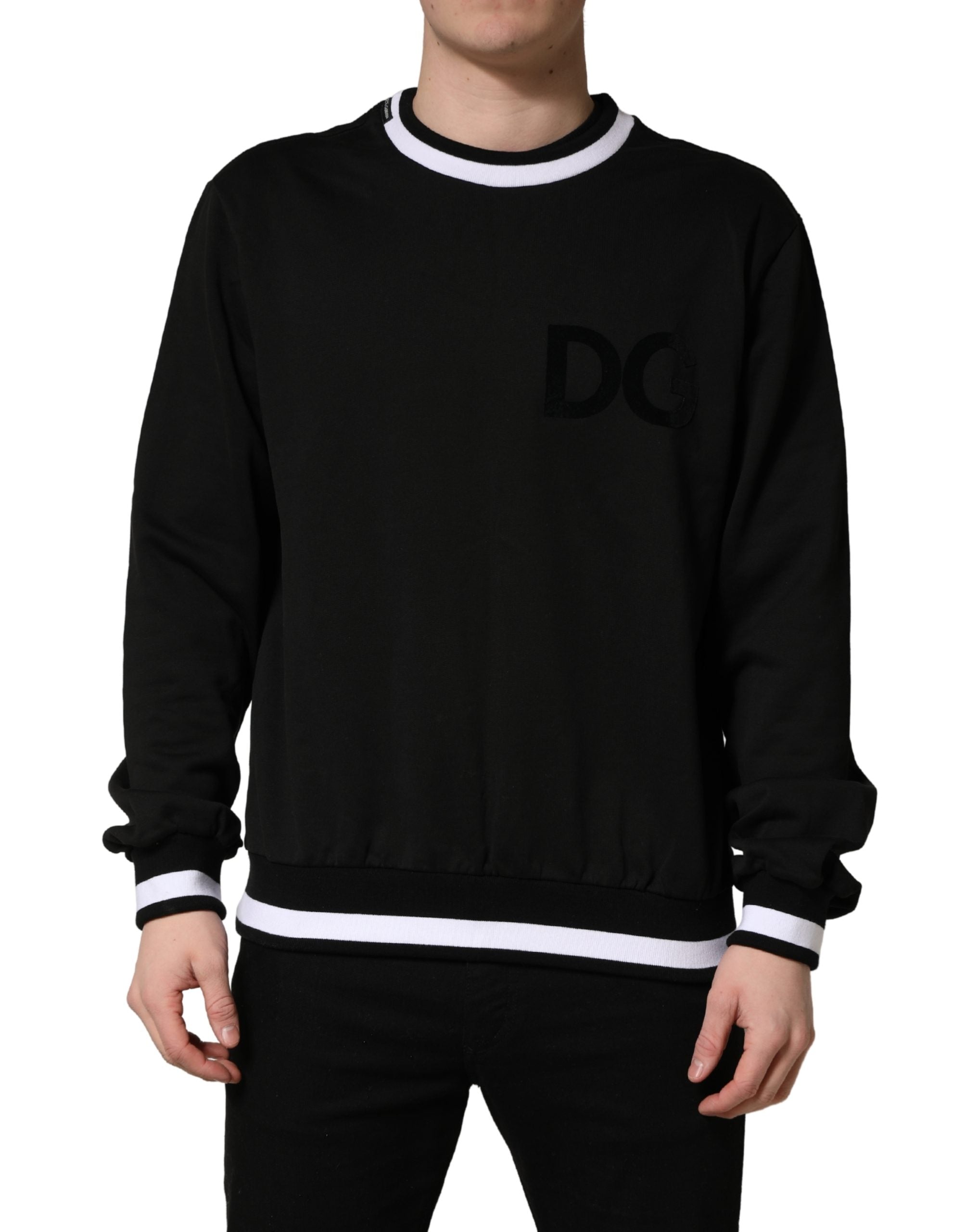 Dolce & Gabbana Black DGLogo Print Cotton Sweatshirt Men's Sweater (Pre-Owned)