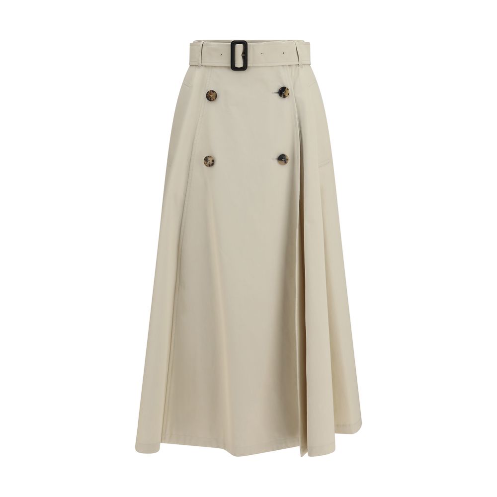 Burberry Beige Cotton Midi Women's Skirt