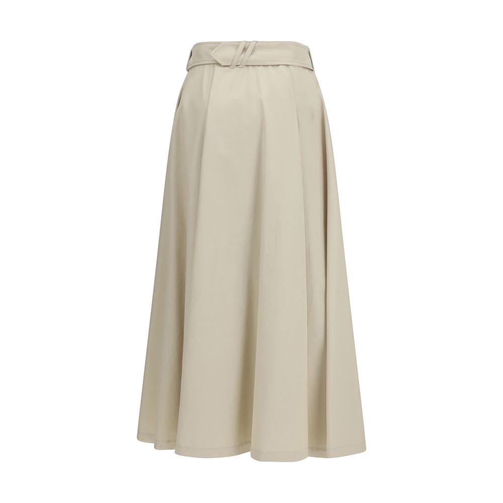Burberry Beige Cotton Midi Women's Skirt